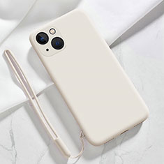 Custodia Silicone Ultra Sottile Morbida 360 Gradi Cover S08 per Apple iPhone 13 Mini Bianco