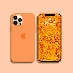 Custodia Silicone Ultra Sottile Morbida 360 Gradi Cover S08 per Apple iPhone 13 Pro Max Arancione