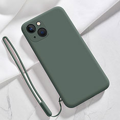 Custodia Silicone Ultra Sottile Morbida 360 Gradi Cover S08 per Apple iPhone 13 Verde