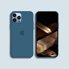 Custodia Silicone Ultra Sottile Morbida 360 Gradi Cover S08 per Apple iPhone 14 Pro Max Blu