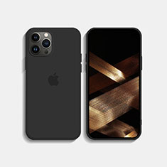 Custodia Silicone Ultra Sottile Morbida 360 Gradi Cover S08 per Apple iPhone 14 Pro Max Nero