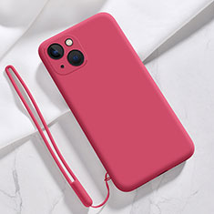 Custodia Silicone Ultra Sottile Morbida 360 Gradi Cover S08 per Apple iPhone 15 Plus Rosa Caldo