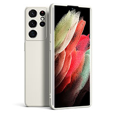 Custodia Silicone Ultra Sottile Morbida 360 Gradi Cover S08 per Samsung Galaxy S22 Ultra 5G Bianco