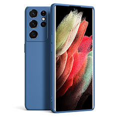 Custodia Silicone Ultra Sottile Morbida 360 Gradi Cover S08 per Samsung Galaxy S22 Ultra 5G Blu