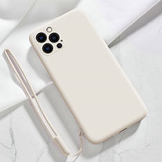 Custodia Silicone Ultra Sottile Morbida 360 Gradi Cover S09 per Apple iPhone 13 Pro Bianco