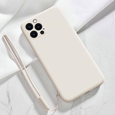 Custodia Silicone Ultra Sottile Morbida 360 Gradi Cover S09 per Apple iPhone 14 Pro Bianco