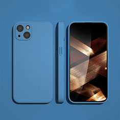 Custodia Silicone Ultra Sottile Morbida 360 Gradi Cover S09 per Apple iPhone 15 Plus Cielo Blu