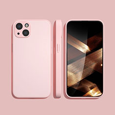 Custodia Silicone Ultra Sottile Morbida 360 Gradi Cover S09 per Apple iPhone 15 Rosa