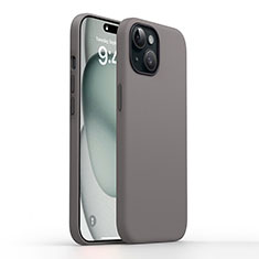 Custodia Silicone Ultra Sottile Morbida 360 Gradi Cover YK1 per Apple iPhone 15 Grigio Scuro