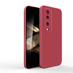 Custodia Silicone Ultra Sottile Morbida 360 Gradi Cover YK1 per Huawei Honor X7b Rosso