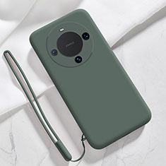 Custodia Silicone Ultra Sottile Morbida 360 Gradi Cover YK1 per Huawei Mate 60 Pro Verde Notte