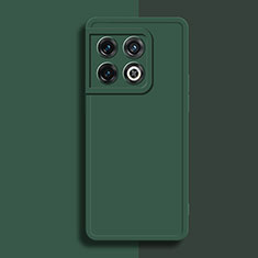 Custodia Silicone Ultra Sottile Morbida 360 Gradi Cover YK1 per OnePlus 10 Pro 5G Verde Notte
