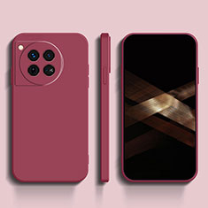 Custodia Silicone Ultra Sottile Morbida 360 Gradi Cover YK1 per OnePlus 12 5G Rosso Rosa