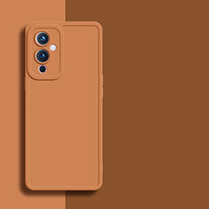 Custodia Silicone Ultra Sottile Morbida 360 Gradi Cover YK1 per OnePlus 9 5G Arancione