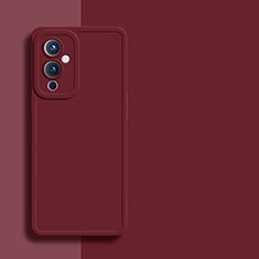 Custodia Silicone Ultra Sottile Morbida 360 Gradi Cover YK1 per OnePlus 9 5G Rosso Rosa