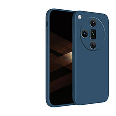 Custodia Silicone Ultra Sottile Morbida 360 Gradi Cover YK1 per Oppo Find X7 5G Blu