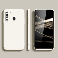 Custodia Silicone Ultra Sottile Morbida 360 Gradi Cover YK1 per Samsung Galaxy A21 Bianco