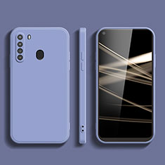 Custodia Silicone Ultra Sottile Morbida 360 Gradi Cover YK1 per Samsung Galaxy A21 Grigio Lavanda