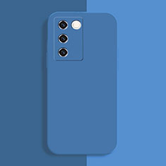 Custodia Silicone Ultra Sottile Morbida 360 Gradi Cover YK1 per Vivo V27 Pro 5G Blu