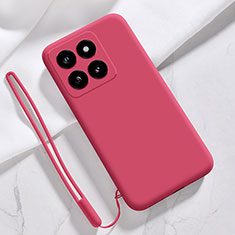 Custodia Silicone Ultra Sottile Morbida 360 Gradi Cover YK1 per Xiaomi Mi 14 5G Rosso