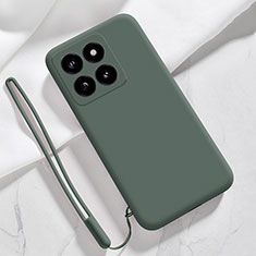 Custodia Silicone Ultra Sottile Morbida 360 Gradi Cover YK1 per Xiaomi Mi 14 5G Verde Notte