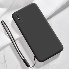 Custodia Silicone Ultra Sottile Morbida 360 Gradi Cover YK1 per Xiaomi Redmi 9A Nero