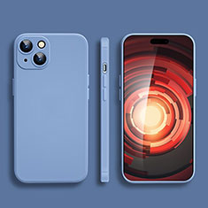 Custodia Silicone Ultra Sottile Morbida 360 Gradi Cover YK2 per Apple iPhone 15 Grigio Lavanda