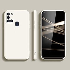 Custodia Silicone Ultra Sottile Morbida 360 Gradi Cover YK2 per Samsung Galaxy A21s Bianco