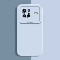 Custodia Silicone Ultra Sottile Morbida 360 Gradi Cover YK2 per Vivo X80 5G Azzurro