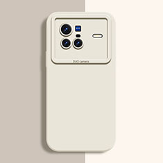 Custodia Silicone Ultra Sottile Morbida 360 Gradi Cover YK2 per Vivo X80 5G Bianco