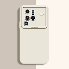 Custodia Silicone Ultra Sottile Morbida 360 Gradi Cover YK2 per Vivo X80 Pro 5G Bianco