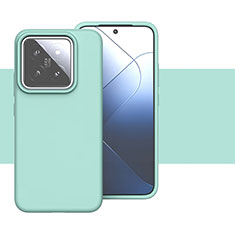 Custodia Silicone Ultra Sottile Morbida 360 Gradi Cover YK2 per Xiaomi Mi 14 5G Ciano