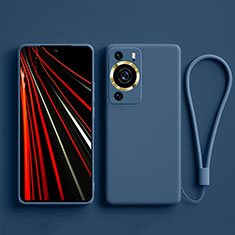 Custodia Silicone Ultra Sottile Morbida 360 Gradi Cover YK3 per Huawei P60 Pro Blu