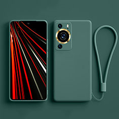 Custodia Silicone Ultra Sottile Morbida 360 Gradi Cover YK3 per Huawei P60 Pro Verde Notte