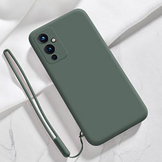 Custodia Silicone Ultra Sottile Morbida 360 Gradi Cover YK3 per OnePlus 9 5G Verde Notte