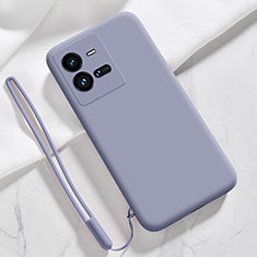 Custodia Silicone Ultra Sottile Morbida 360 Gradi Cover YK3 per Vivo iQOO 10 Pro 5G Grigio Lavanda