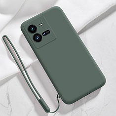 Custodia Silicone Ultra Sottile Morbida 360 Gradi Cover YK3 per Vivo iQOO 10 Pro 5G Verde Notte