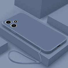 Custodia Silicone Ultra Sottile Morbida 360 Gradi Cover YK3 per Xiaomi Poco M6 Pro 5G Grigio Lavanda