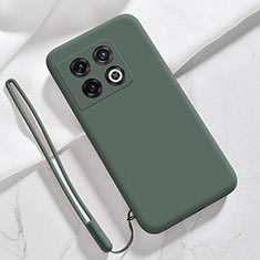 Custodia Silicone Ultra Sottile Morbida 360 Gradi Cover YK4 per OnePlus 10 Pro 5G Verde Notte