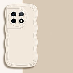 Custodia Silicone Ultra Sottile Morbida 360 Gradi Cover YK7 per OnePlus 11R 5G Bianco
