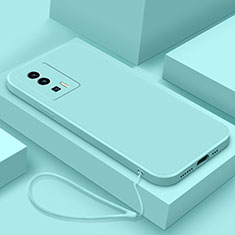 Custodia Silicone Ultra Sottile Morbida 360 Gradi Cover YK7 per Xiaomi Poco F5 Pro 5G Ciano