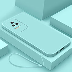 Custodia Silicone Ultra Sottile Morbida 360 Gradi Cover YK7 per Xiaomi Redmi K50 5G Ciano