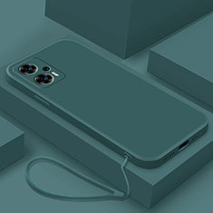 Custodia Silicone Ultra Sottile Morbida 360 Gradi Cover YK8 per Xiaomi Redmi Note 11T Pro+ Plus 5G Verde Notte