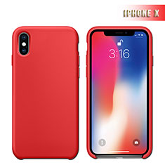 Rosso Custodia Silicone Ultra Sottile Morbida 360 Gradi M02 per Apple iPhone X Rosso