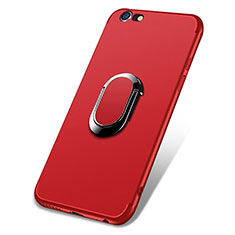 Custodia Silicone Ultra Sottile Morbida con Anello Supporto A03 per Apple iPhone 6S Rosso