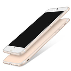 Custodia Silicone Ultra Sottile Morbida con Anello Supporto A04 per Apple iPhone 8 Plus Oro