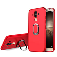 Rosso Custodia Silicone Ultra Sottile Morbida con Anello Supporto A04 per Huawei Mate 9 Rosso