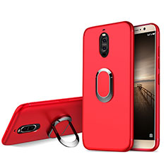 Custodia Silicone Ultra Sottile Morbida con Anello Supporto per Huawei Mate 9 Pro Rosso