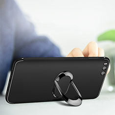 Custodia Silicone Ultra Sottile Morbida con Anello Supporto per Xiaomi Mi 6 Nero