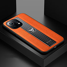 Custodia Silicone Ultra Sottile Morbida Cover C01 per Xiaomi Mi 11 Lite 4G Arancione